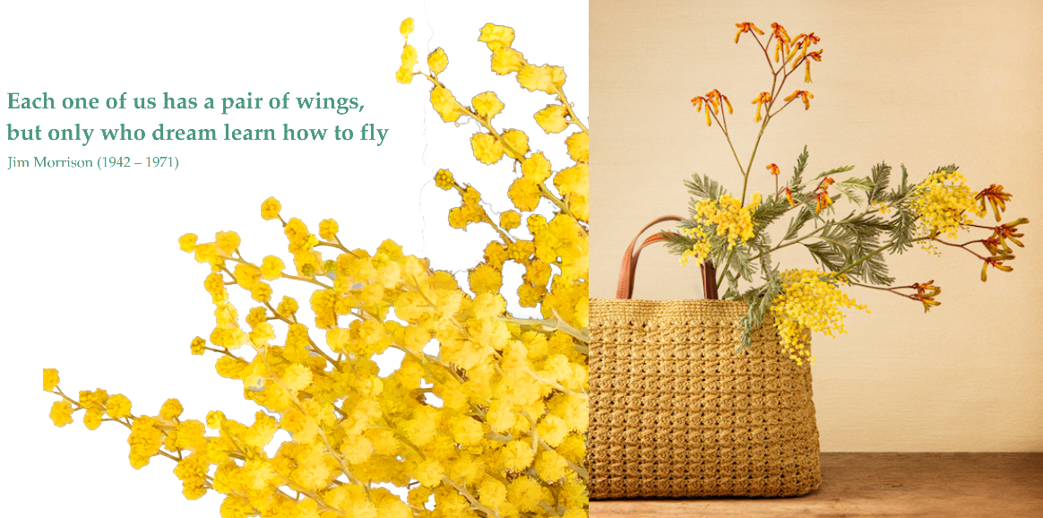 Tas met mimosa en quote Tas met mimosa en quote