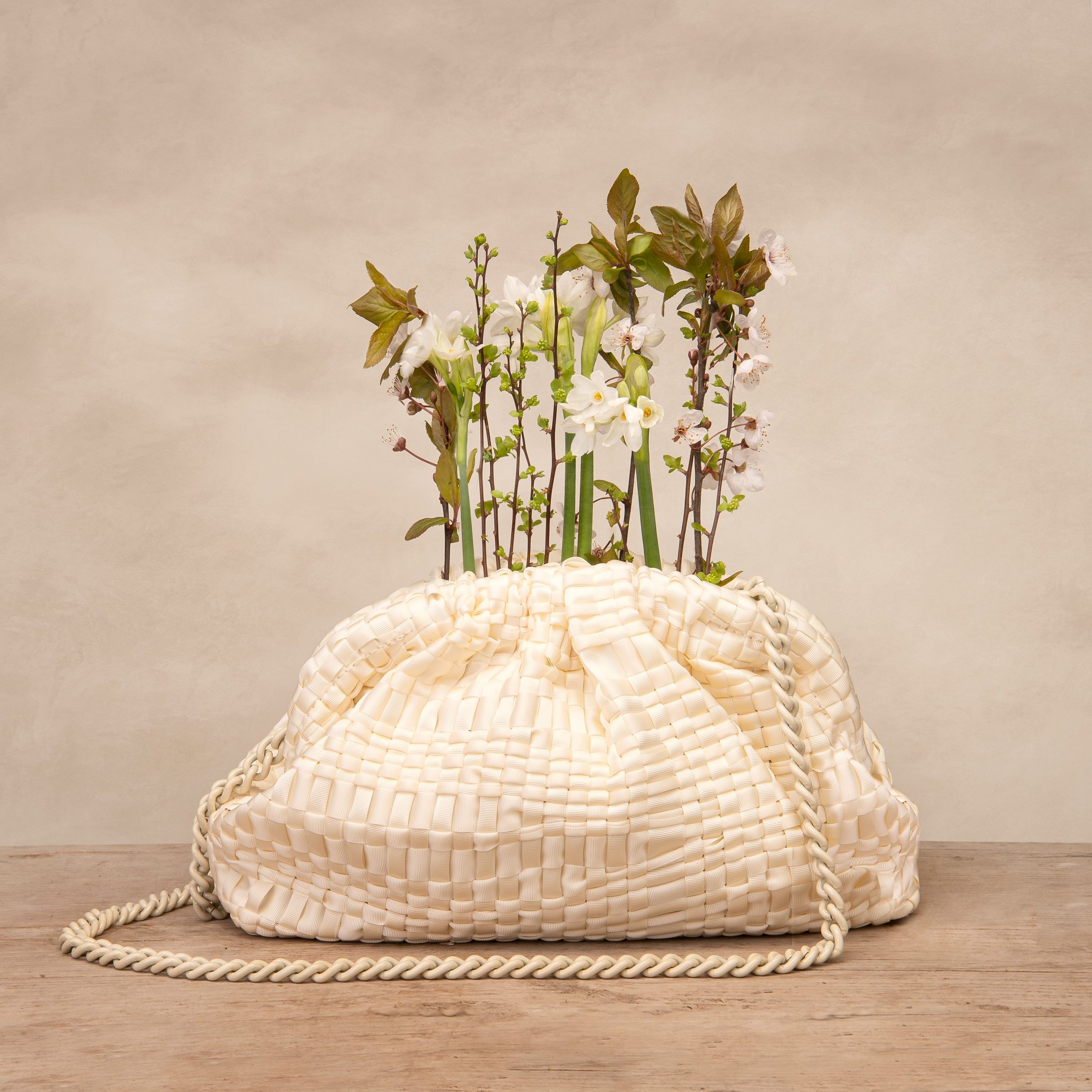 Witte tas spring summer 2023 Handtas cognac